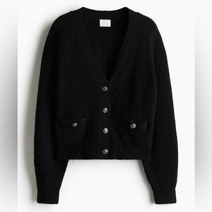 H&M Elegant Black Cardigan Sweater